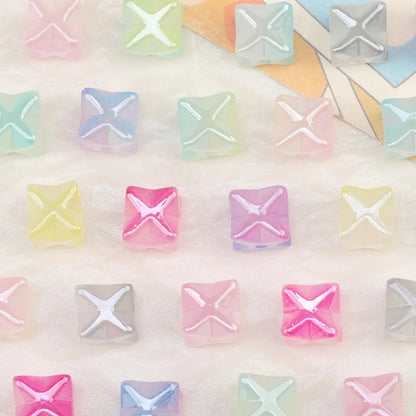Design 100Pcs Jewelry Findings & Components/DIY Beads Making/Hand Made/Flower Shape/Aurora Matte Effect/Acrylic Bead