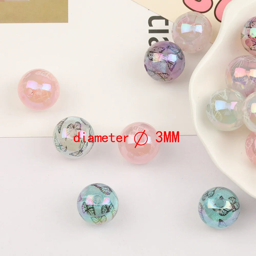 Design 100Pcs 16*16MM Acrylic Bead/Round Shape/Luminous Effect/Hand Made/DIY Beads/Jewelry Findings & Components #17001