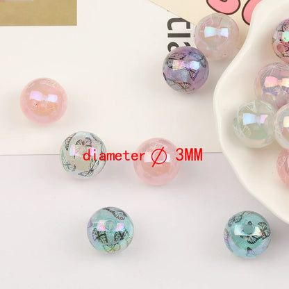 Design 100Pcs 16*16MM Acrylic Bead/Round Shape/Luminous Effect/Hand Made/DIY Beads/Jewelry Findings & Components #17001