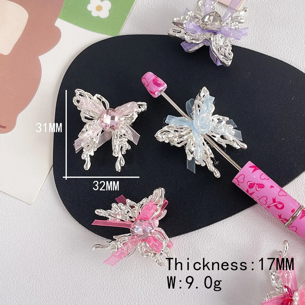 Handmade 40Pcs 31*32MM Jewelry Findings & Components/DIY Bead/Luminous Effect/Butterfly Shape/Alloy #18793