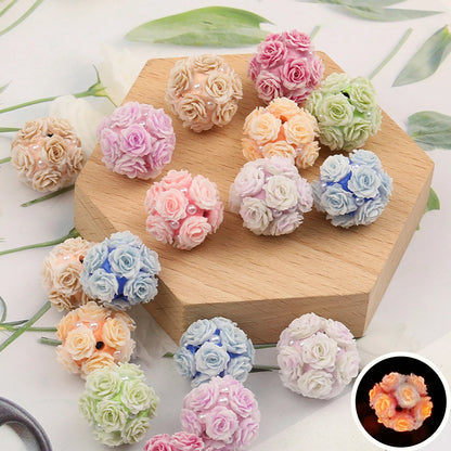 Design 50Pcs 22*22MM Polymer Clay Beads/Hand Made/Jewelry Accessories/Luminous Effect/Round Shape/DIY Beads #16877
