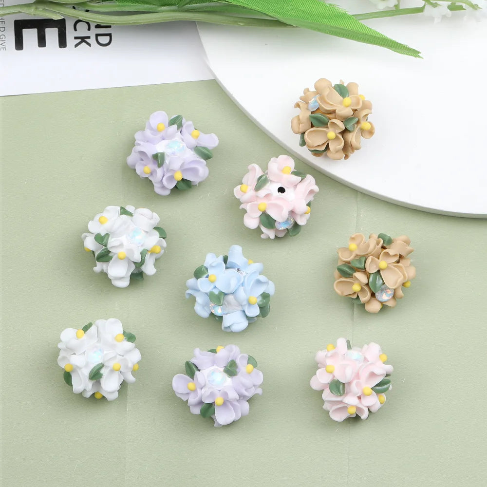 Design 40Pcs 25*25MM Flower Beads/Round Shape/Hand Made/Jewelry Findings & Components/DIY Polymer Clay Beads #17366