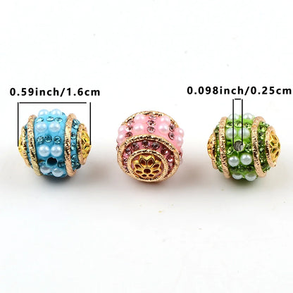 5PCS Vintage hand-painted waist drum shape acrylic round beads for jewelry making Charm DIY Bracelet Necklace Accessories