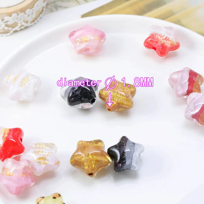 Handmade 50Pcs 19*20MM Resin Beads/Glitter Powder Effect/Star Shape/DIY/Jewelry Findings & Components #18690