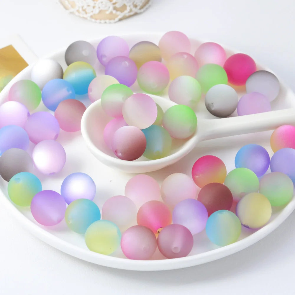 Handmade 100Pcs 16*16MM DIY Beads Making/Matte Cat Eye Effect/Jewelry Accessories/Round Shape/Acrylic #18686