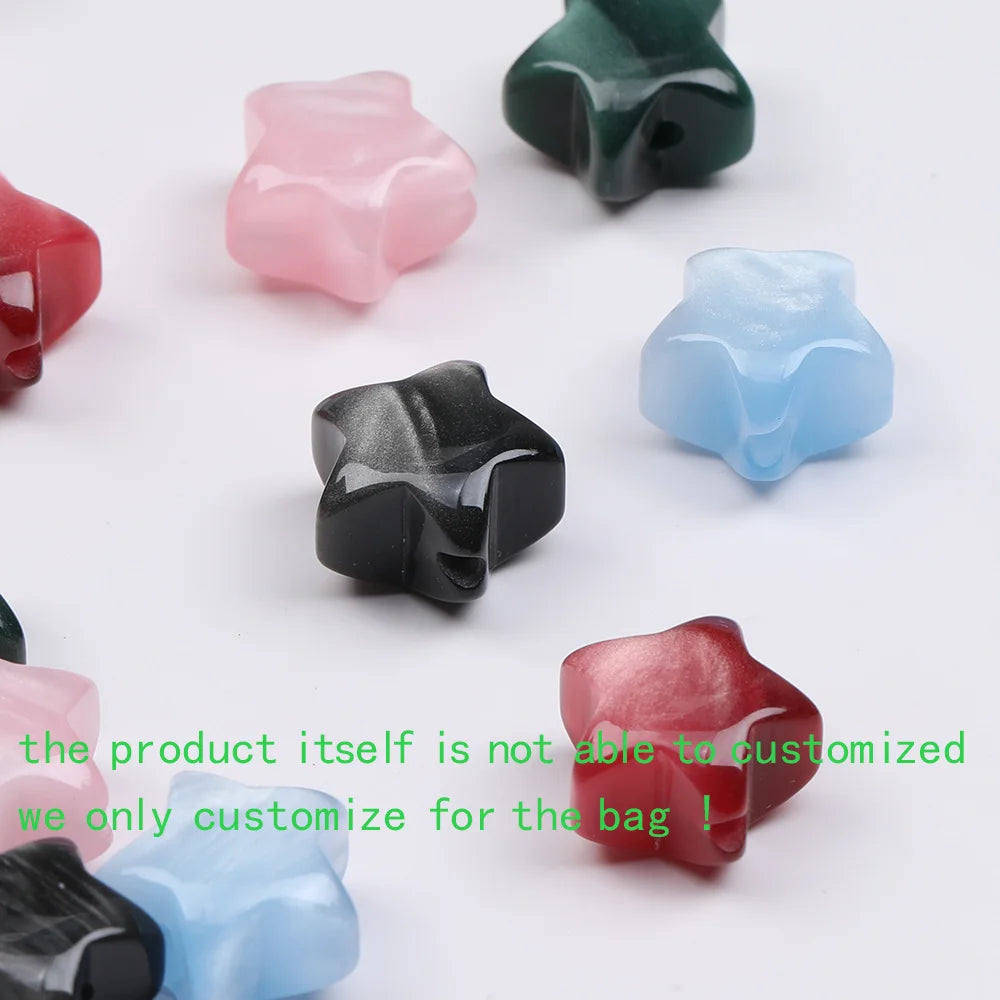 Design 100Pcs 17*17MM DIY Beads/Hand Made/Star Shape/Marble Effect/Resin Beads/Jewelry Findings & Components #17927