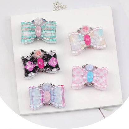 Design 20Pcs 26*39MM Fancy Bead/Hand Made/Jewelry Findings & Components/Rhinestone Effect/Bowknot Shape/DIY Beads #17842