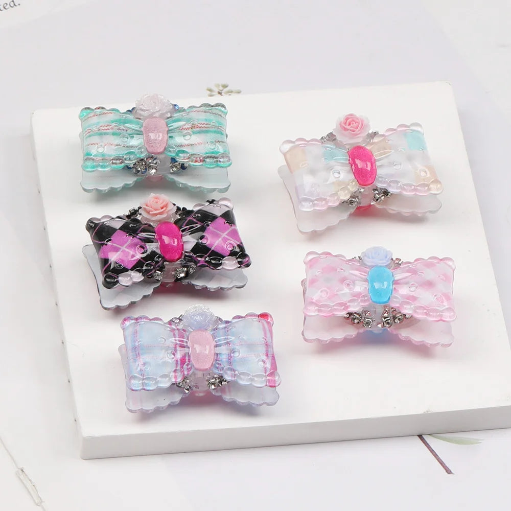Design 20Pcs 26*39MM Fancy Bead/Hand Made/Jewelry Findings & Components/Rhinestone Effect/Bowknot Shape/DIY Beads #17842