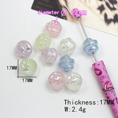 Design 100Pcs DIY Beads/Hand Made/Heart Flower Shape/Luminous Effect/Acrylic Bead/Jewelry Findings & Components #18127