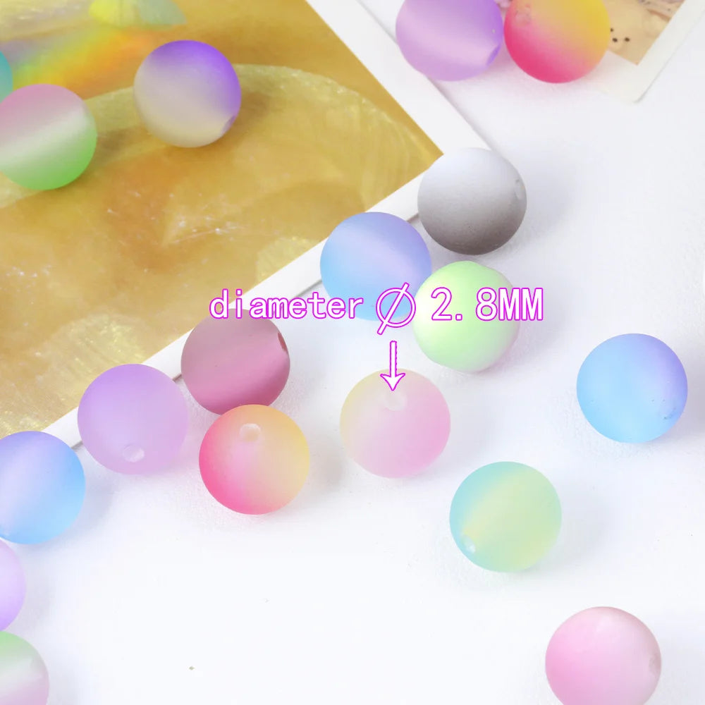 Handmade 100Pcs 16*16MM DIY Beads Making/Matte Cat Eye Effect/Jewelry Accessories/Round Shape/Acrylic #18686