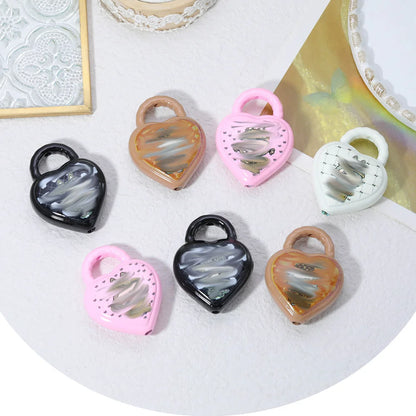 Design 50Pcs 30*39MM Jewelry Findings & Components/Print Effect/DIY Beads/Hand Made/Heart Shape/Acrylic Bead #18655