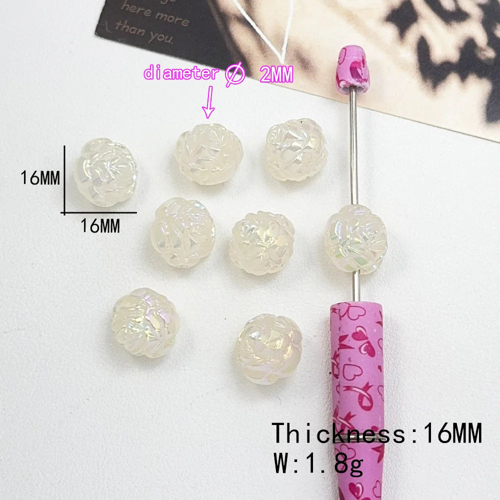 Design 100Pcs DIY Beads/Hand Made/Heart Flower Shape/Luminous Effect/Acrylic Bead/Jewelry Findings & Components #18127