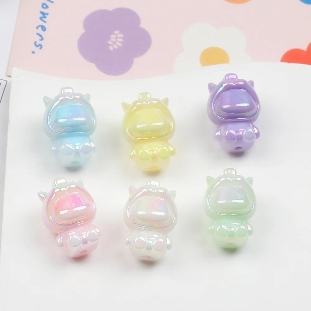 Design 100Pcs 20*29MM DIY Beads/Aurora Luminous Effect/Cartoon Shape/Hand Made/Jewelry Accessories/Acrylic Bead #17299