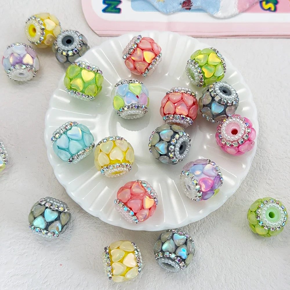 Handmade 50Pcs 16*17MM DIY Fancy Beads/Rhinestone Effect/Hand Made/Jewelry Findings & Components/Round Shape #18278