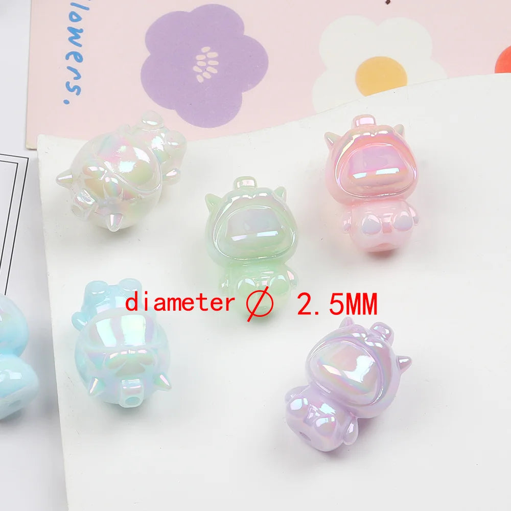 Design 100Pcs 20*29MM DIY Beads/Aurora Luminous Effect/Cartoon Shape/Hand Made/Jewelry Accessories/Acrylic Bead #17299
