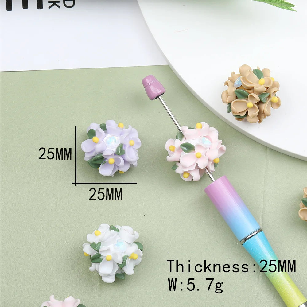 Design 40Pcs 25*25MM Flower Beads/Round Shape/Hand Made/Jewelry Findings & Components/DIY Polymer Clay Beads #17366