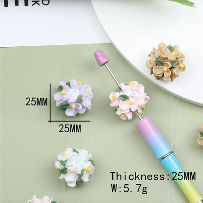 Design 40Pcs 25*25MM Flower Beads/Round Shape/Hand Made/Jewelry Findings & Components/DIY Polymer Clay Beads #17366