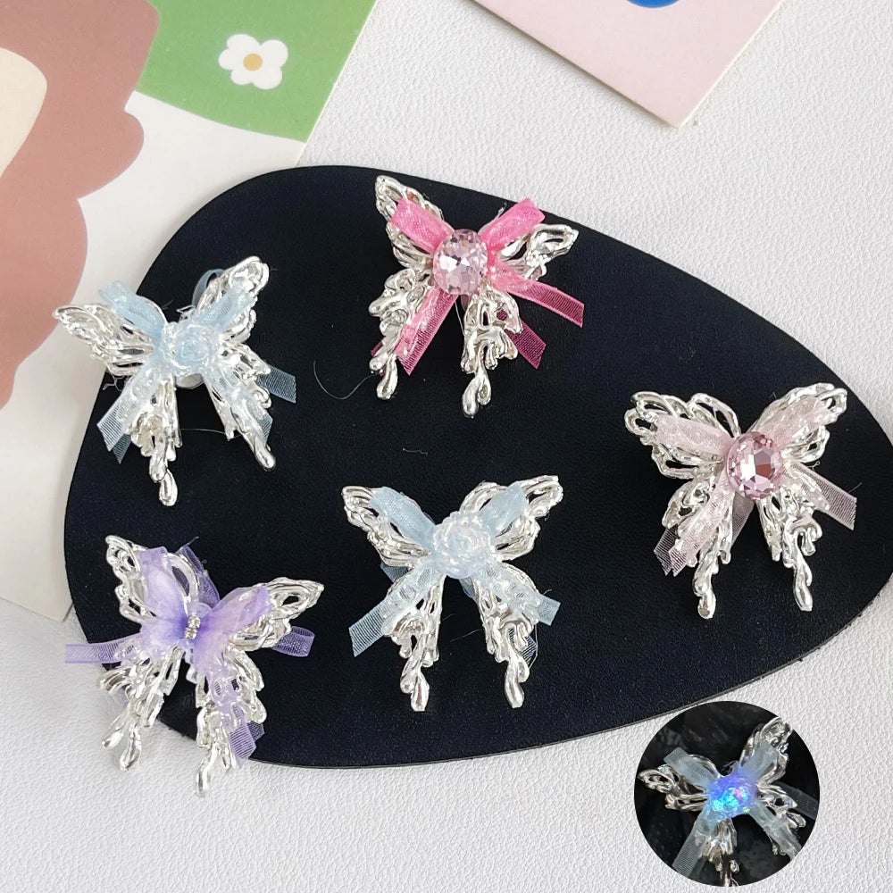 Handmade 40Pcs 31*32MM Jewelry Findings & Components/DIY Bead/Luminous Effect/Butterfly Shape/Alloy #18793