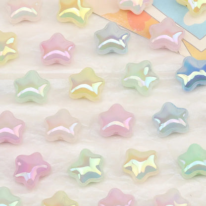 Design 100Pcs Jewelry Findings & Components/DIY Beads Making/Hand Made/Flower Shape/Aurora Matte Effect/Acrylic Bead