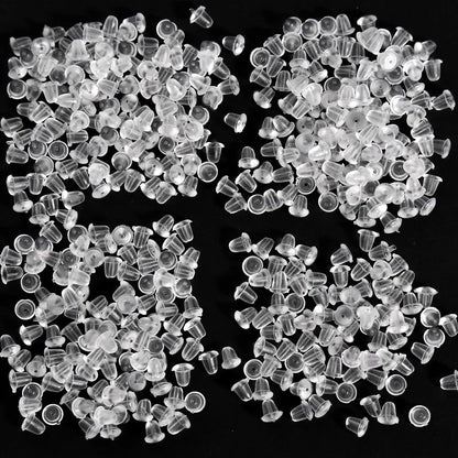 Transparent Earring Clasp with Box Silicone Rubber Ear Stopper Plugging Earring Back Ear Studs DIY Part Jewelry Findings Making