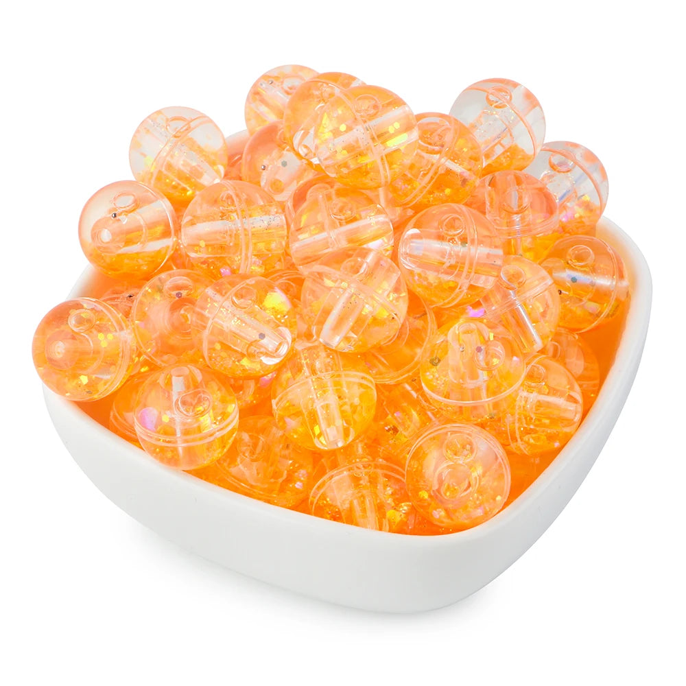 50pcs Transparent Oil Liquid Beads Quicksand Water Core Round Acrylic Beads Diy Jewelry Necklace Bracelet Keychain Accessories