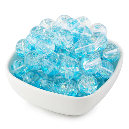 50pcs Transparent Oil Liquid Beads Quicksand Water Core Round Acrylic Beads Diy Jewelry Necklace Bracelet Keychain Accessories