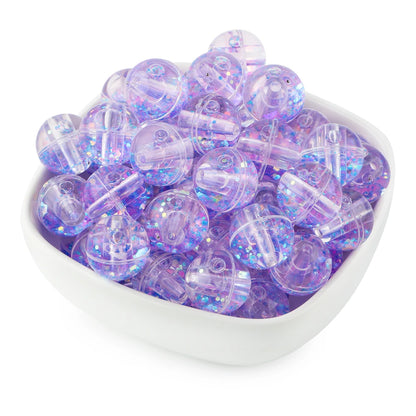 50pcs Transparent Oil Liquid Beads Quicksand Water Core Round Acrylic Beads Diy Jewelry Necklace Bracelet Keychain Accessories