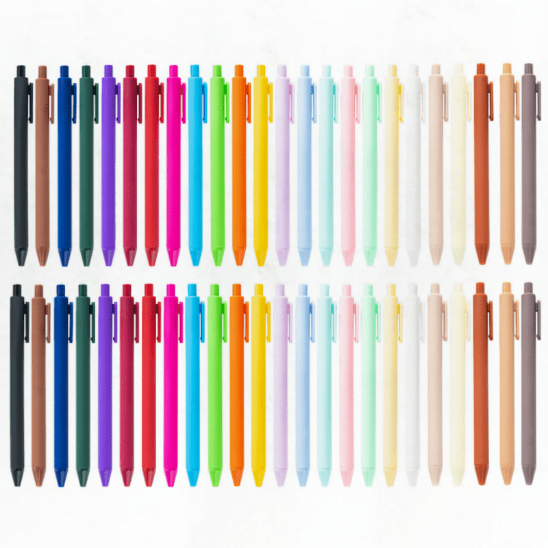 48/24pcs Creative Press Multi-Color UV DTF Pen Blanks Spray Glue Pen With Glitter And Gradient Colors For Wraps Metal & Plastic Versions Office Writing Candy Color Ballpoint Pen