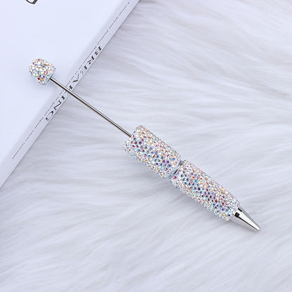 12pcs Beadable Pen Plastic Bead Ballpoint Pen Black Ink Beaded DIY Pens Cute Cool Pens For DIY Making Gift School Office Supplies