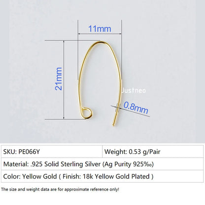 ear hook, solid 925 sterling silver earring wire hooks, sterling silver earring findings components