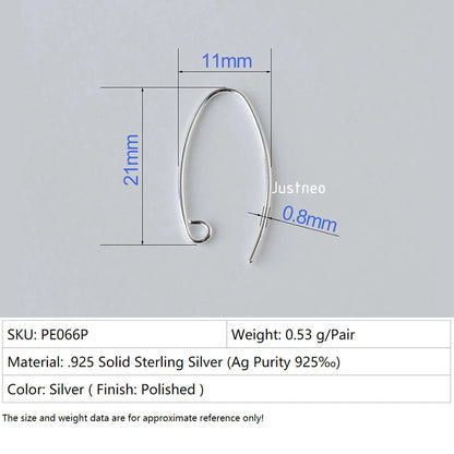 ear hook, solid 925 sterling silver earring wire hooks, sterling silver earring findings components